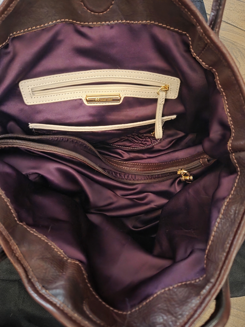 B. Makowsky Burgundy Leather Tote Bag MSRP $298 - Picture 10 of 15